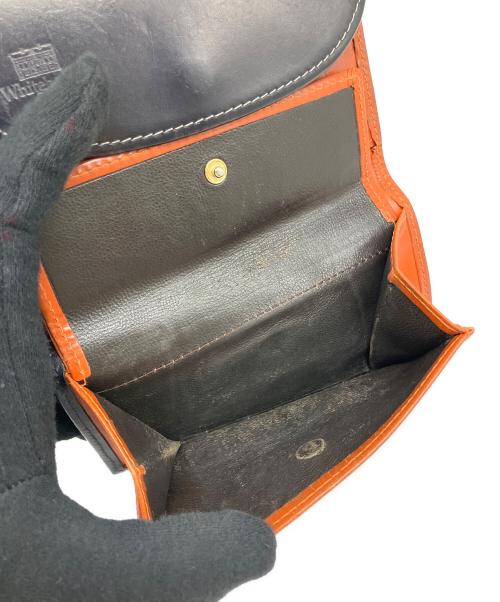 Whitehouse Cox（ホワイトハウスコックス）Whitehouse Cox (ホワイトハウスコックス) 3つ折り財布 ブラック×オレンジの古着・服飾アイテム