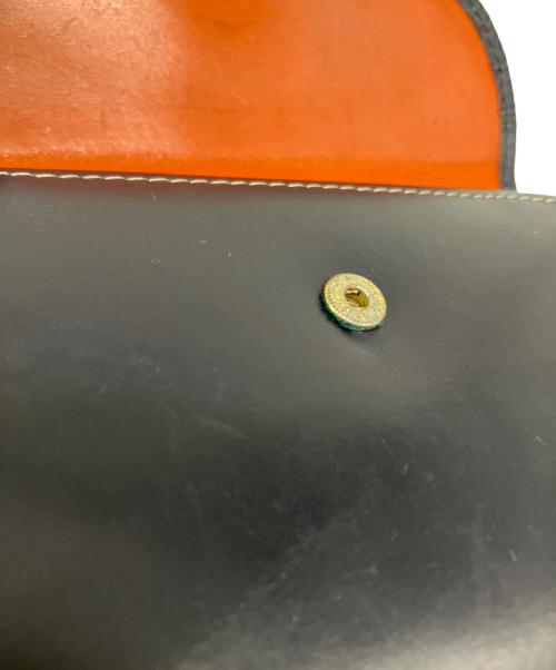 Whitehouse Cox（ホワイトハウスコックス）Whitehouse Cox (ホワイトハウスコックス) 3つ折り財布 ブラック×オレンジの古着・服飾アイテム