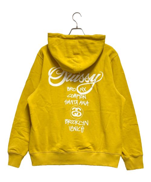 stussy（ステューシー）stussy (ステューシー) ジップアップパーカー イエロー サイズ:Mの古着・服飾アイテム