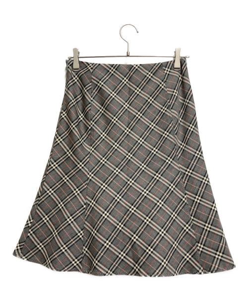 BURBERRY BLUE LABEL（バーバリー ブルー レーベル）BURBERRY BLUE LABEL (バーバリー ブルー レーベル) チェックスカート グレー サイズ:36の古着・服飾アイテム