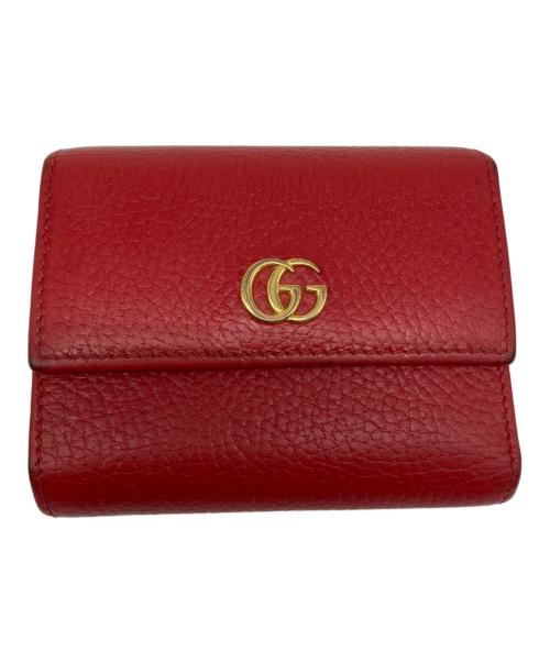 GUCCI（グッチ）GUCCI (グッチ) 2つ折り財布 レッドの古着・服飾アイテム
