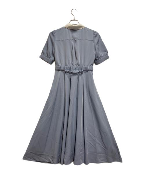 Swingle（スウィングル）Swingle (スウィングル) バックルベルト付きサマーバイカラーシャツワンピース ブルー サイズ:FREEの古着・服飾アイテム