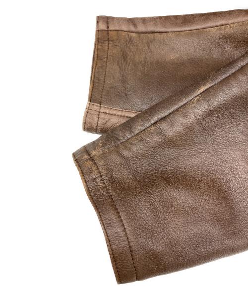 Schiatti&C（スキャッティ・アンド・シー）Schiatti&C (スキャッティ・アンド・シー) レザージャケット ブラウン サイズ:SIZE 不明の古着・服飾アイテム