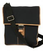 COACHコーチ）の古着「キャンバスレザーメッセンジャーバッグ」｜ブラック