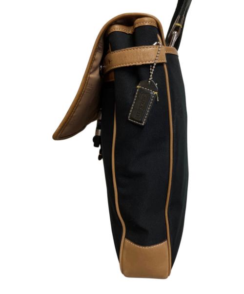 COACH（コーチ）COACH (コーチ) キャンバスレザーメッセンジャーバッグ ブラックの古着・服飾アイテム