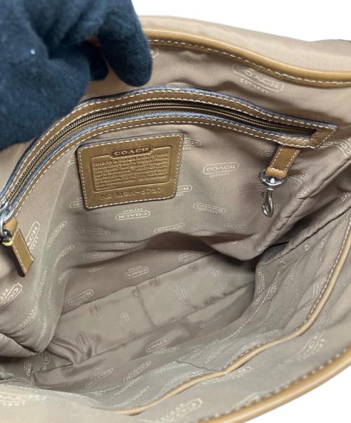 COACH（コーチ）COACH (コーチ) キャンバスレザーメッセンジャーバッグ ブラックの古着・服飾アイテム