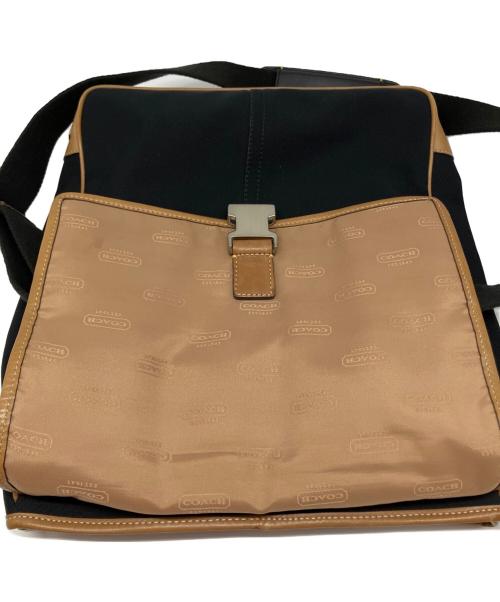 COACH（コーチ）COACH (コーチ) キャンバスレザーメッセンジャーバッグ ブラックの古着・服飾アイテム