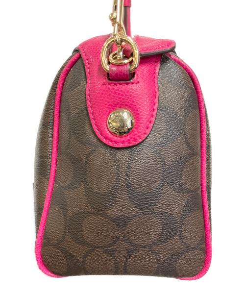 COACH（コーチ）COACH (コーチ) シグネチャー ベネット ミニサッチェル ブラウン×ピンクの古着・服飾アイテム