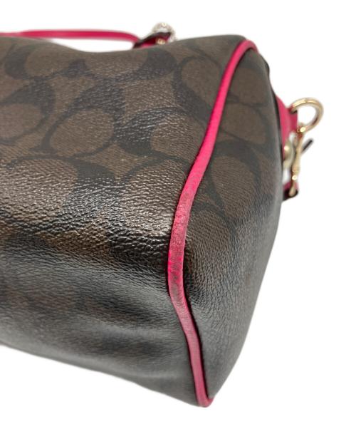 COACH（コーチ）COACH (コーチ) シグネチャー ベネット ミニサッチェル ブラウン×ピンクの古着・服飾アイテム