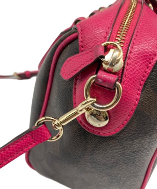 COACH（コーチ）COACH (コーチ) シグネチャー ベネット ミニサッチェル ブラウン×ピンクの古着・服飾アイテム