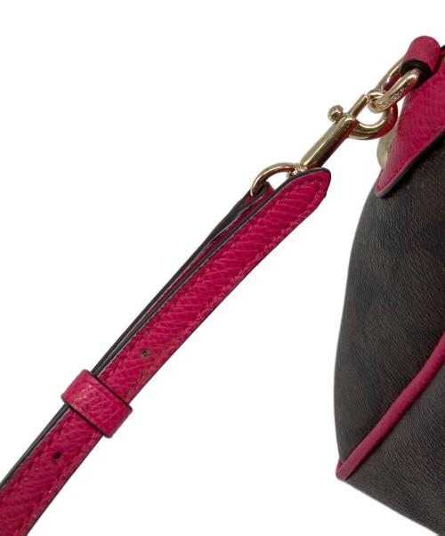 COACH（コーチ）COACH (コーチ) シグネチャー ベネット ミニサッチェル ブラウン×ピンクの古着・服飾アイテム