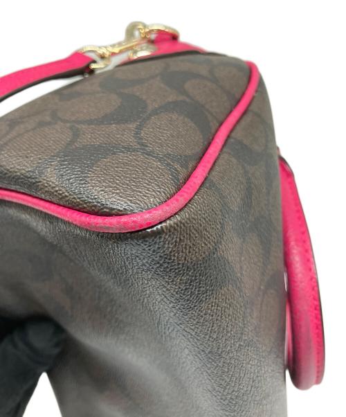 COACH（コーチ）COACH (コーチ) シグネチャー ベネット ミニサッチェル ブラウン×ピンクの古着・服飾アイテム