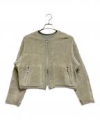 MACPHEEマカフィー）の古着「ノーカラーリバーシブルジャケット」｜ベージュ