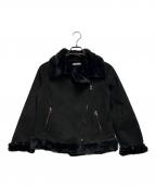 LIP SERVICEリップサービス）の古着「フェイクムートン×ファーライダースジャケット」｜ブラック