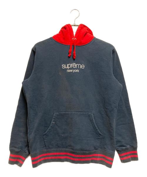 SUPREME（シュプリーム）SUPREME (シュプリーム) クラシックロゴフーディー ネイビー×レッド サイズ:MEDIUMの古着・服飾アイテム