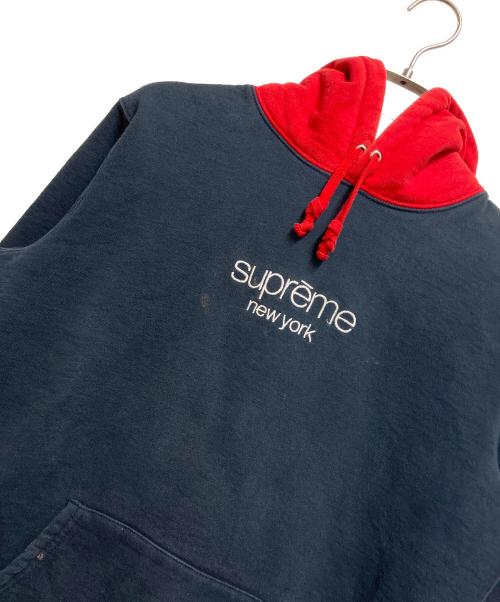 SUPREME（シュプリーム）SUPREME (シュプリーム) クラシックロゴフーディー ネイビー×レッド サイズ:MEDIUMの古着・服飾アイテム