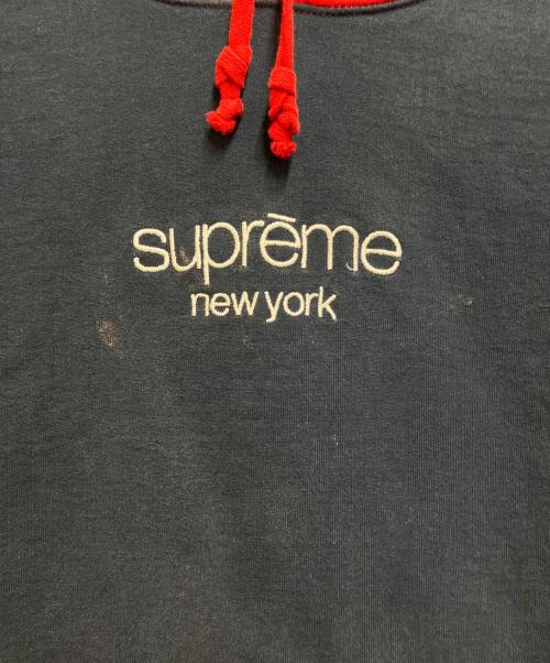 SUPREME（シュプリーム）SUPREME (シュプリーム) クラシックロゴフーディー ネイビー×レッド サイズ:MEDIUMの古着・服飾アイテム