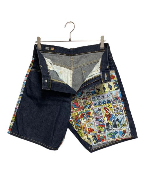 LEE（リー）LEE (リー) MARVEL (マーベル) デニムハーフパンツ ネイビー サイズ:SIZE M 未使用品の古着・服飾アイテム