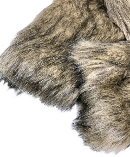 SHOOWTIME（ショウタイム）Shoowtime (ショウタイム)  Volume eco fur zip up blouson（ボリュームエコファージップアップブルゾン） ブラウン サイズ:Lの古着・服飾アイテム