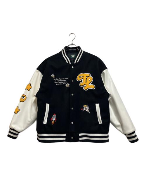 thats life（ザッツ ライフ）THATS LIFE (ザッツ ライフ) スタジャン ブラック×ホワイト サイズ:Lの古着・服飾アイテム