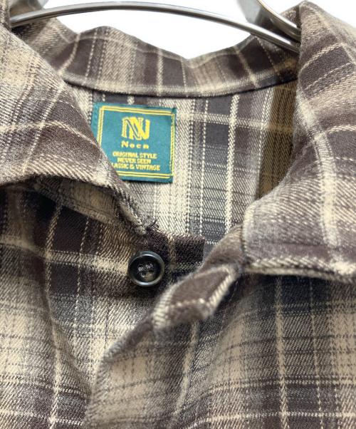 Noen（ノエン）Noen (ノエン) ウエスタンシャドーチェックシャツ  ブラウン サイズ:Lの古着・服飾アイテム