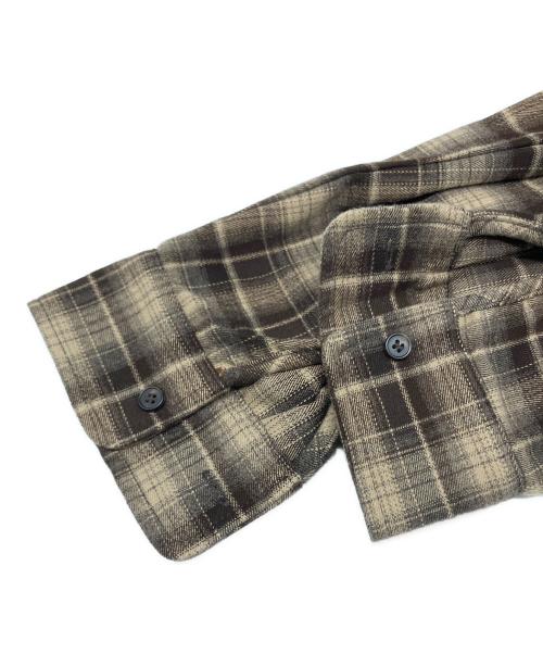 Noen（ノエン）Noen (ノエン) ウエスタンシャドーチェックシャツ  ブラウン サイズ:Lの古着・服飾アイテム