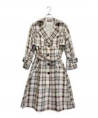 moussyマウジー）の古着「DRAPEY OVER TRENCH コート」｜ベージュ×ブラウン