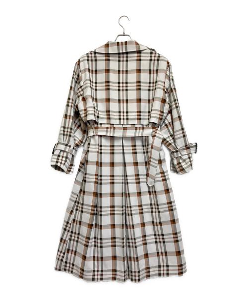 moussy（マウジー）moussy (マウジー) DRAPEY OVER TRENCH コート ベージュ×ブラウン サイズ:1の古着・服飾アイテム