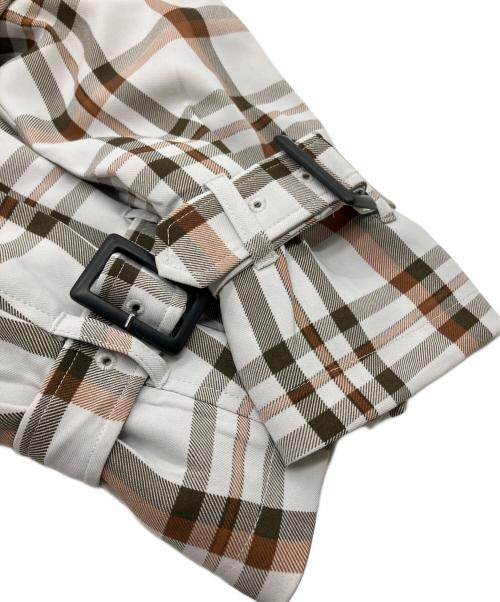 moussy（マウジー）moussy (マウジー) DRAPEY OVER TRENCH コート ベージュ×ブラウン サイズ:1の古着・服飾アイテム