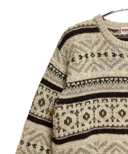 McGREGOR（マックレガー）McGREGOR (マックレガー) 厚手ニット アイボリー×ブラウン サイズ:SIZE Lの古着・服飾アイテム