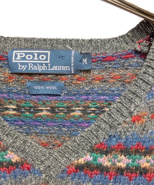PolobyRalphLauren（ポロ・バイ・ラルフローレン）PolobyRalphLauren (ポロ・バイ・ラルフローレン) デザインニット マルチカラー サイズ:Mの古着・服飾アイテム