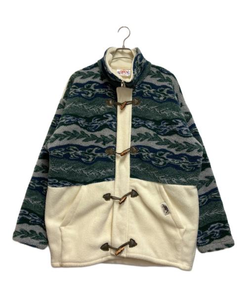 JTR RIVAL（ジェイティーアール ライバル）JTR RIVAL (ジェイティーアール ライバル) フリースジャケット アイボリー×グリーン サイズ:不明の古着・服飾アイテム