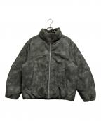 8SECONDSエイトセカンズ）の古着「フェイクレザー ハイネック パファージャケット」｜グレー