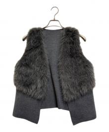 Bou Jeloud（ブージュルード）の古着「ファーコンビニットベスト」｜グレー