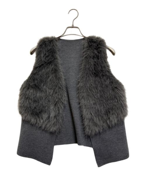 Bou Jeloud（ブージュルード）bou Jeloud (ブージュルード) ファーコンビニットベスト グレー サイズ:38の古着・服飾アイテム