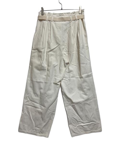IENA（イエナ）IENA (イエナ) ベルテッドタックパンツ ホワイト サイズ:SIZE Mの古着・服飾アイテム