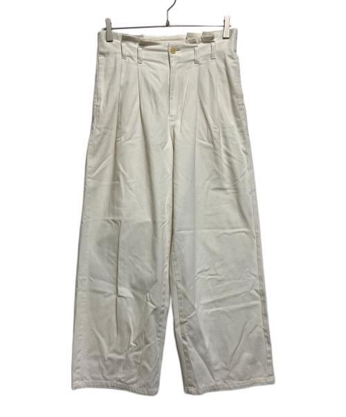 IENA（イエナ）IENA (イエナ) ベルテッドタックパンツ ホワイト サイズ:SIZE Mの古着・服飾アイテム