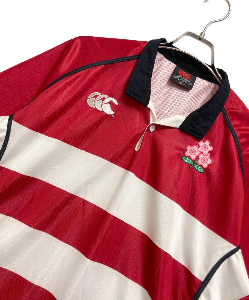 CANTERBURY OF NEWZEALAND（カンターベリーオブニュージーランド）CANTERBURY OF NEWZEALAND (カンターベリーオブニュージーランド) ラガーシャツ レッド×ホワイト サイズ:3Lの古着・服飾アイテム
