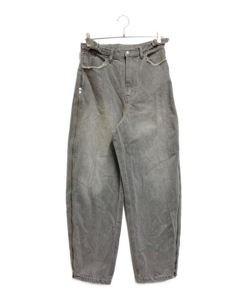 GRANCY（グランシー）grancy (グランシー) ZipDesign Buggy DenimPants（ジップデザイン バギーデニム パンツ） グレー サイズ:Mの古着・服飾アイテム