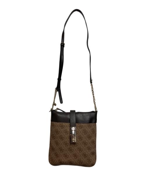 GUESS（ゲス）GUESS (ゲス) ショルダーバッグ ブラウン×ベージュの古着・服飾アイテム