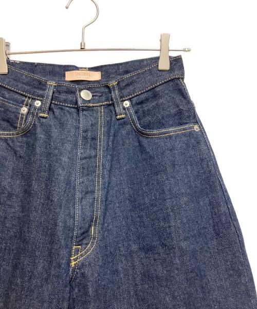 Something（サムシング）Something (サムシング) スーパーハイライズワイドストレートデニムパンツ ネイビー サイズ:Sの古着・服飾アイテム
