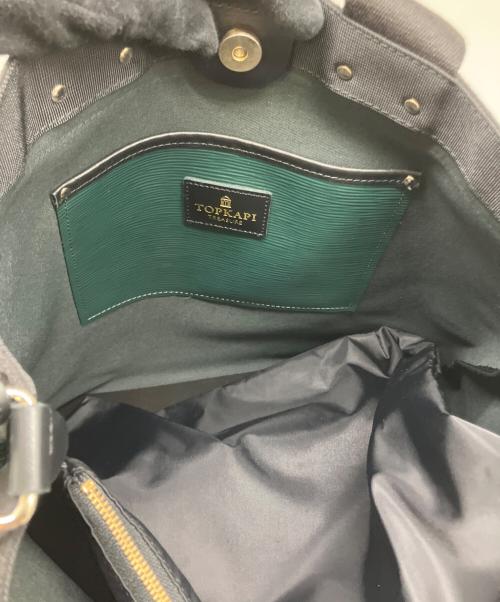 TREASURE TOPKAPI（トレジャートプカピ）TREASURE TOPKAPI (トレジャートプカピ) リプルトートバッグ グリーン×ブラックの古着・服飾アイテム
