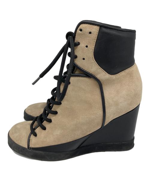 SEE BY CHLOE（シーバイクロエ）SEE BY CHLOE (シーバイクロエ) ショートブーツ ベージュ×ブラック サイズ:SIZE 37の古着・服飾アイテム