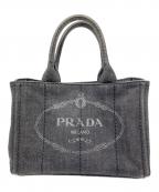PRADAプラダ）の古着「デニムハンドバッグ」｜グレー