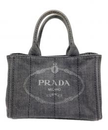 PRADA（プラダ）の古着「デニムハンドバッグ」｜グレー