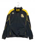 Majestic×福岡ソフトバンクホークスマジェスティック×フクオカソフトバンクホークス）の古着「ハーフジップフリースウェア」｜ブラック×イエロー