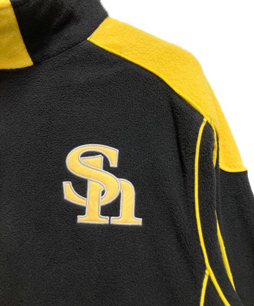 Majestic（マジェスティック）Majestic (マジェスティック) 福岡ソフトバンクホークス (フクオカソフトバンクホークス) ハーフジップフリースウェア ブラック×イエロー サイズ:Lの古着・服飾アイテム