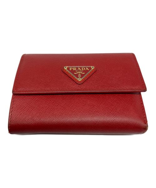 PRADA（プラダ）PRADA (プラダ) 3つ折り財布 レッドの古着・服飾アイテム