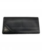 PRADAプラダ）の古着「サフィアーノトライアングルウォレット」｜ブラック