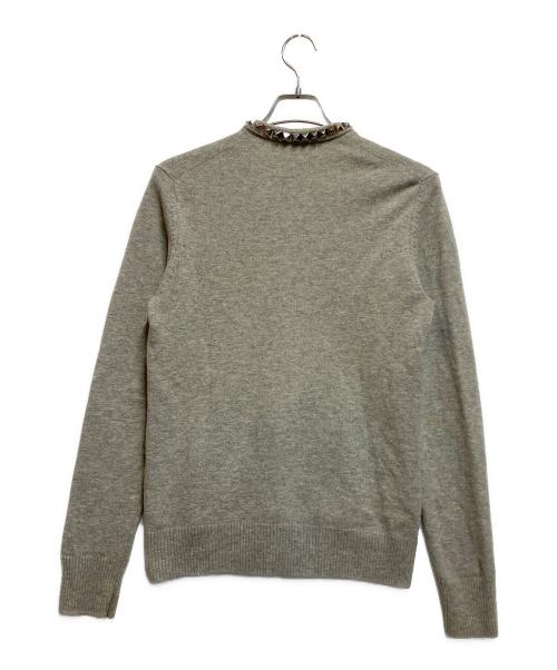 Hysteric Glamour（ヒステリックグラマー）Hysteric Glamour (ヒステリックグラマー) ピラミッドスタッズウールニットカーディガン ライトグレー サイズ:Mの古着・服飾アイテム